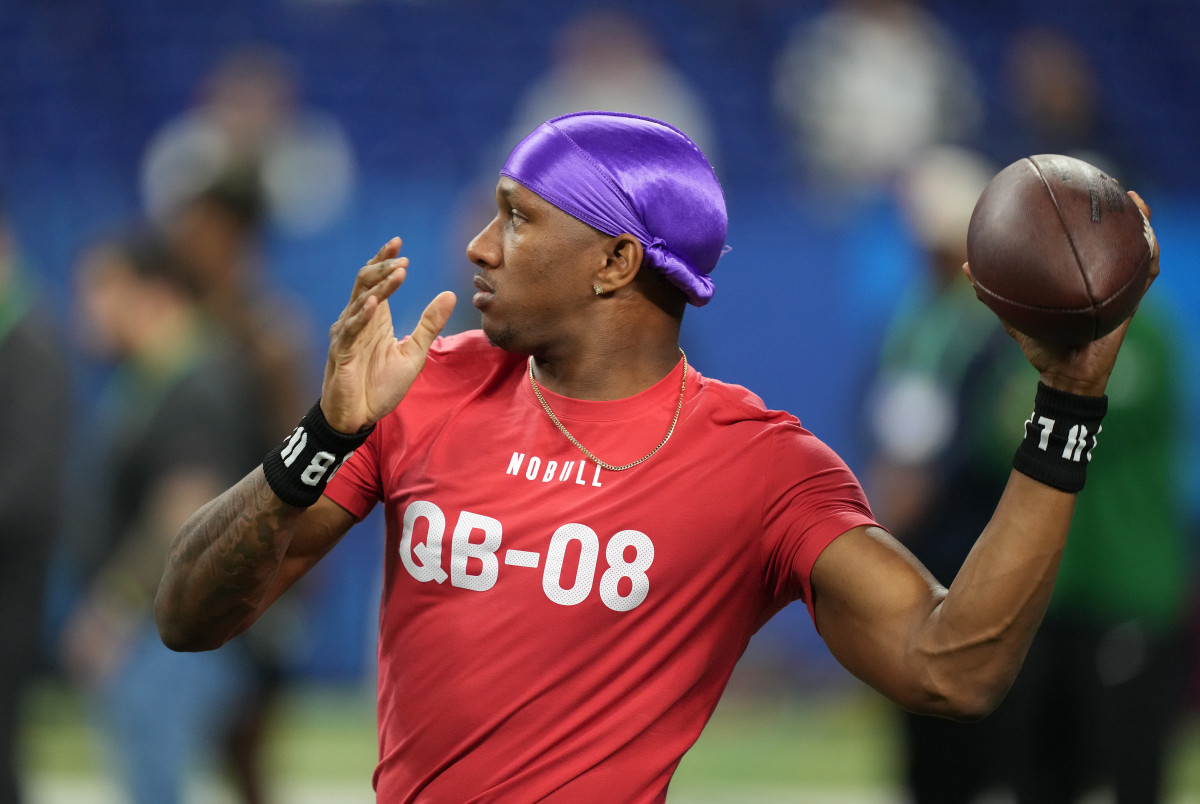 Michael Penix Jr. throws the football
